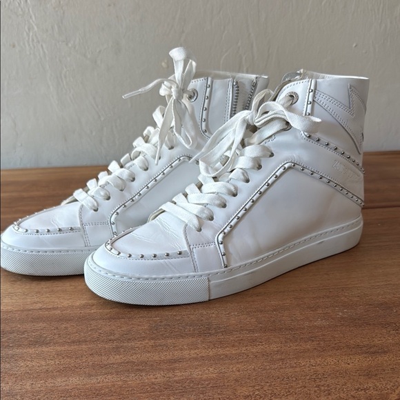 Zadig & Voltaire Shoes - Zadig & Voltaire White Leather High-Top Sneakers
